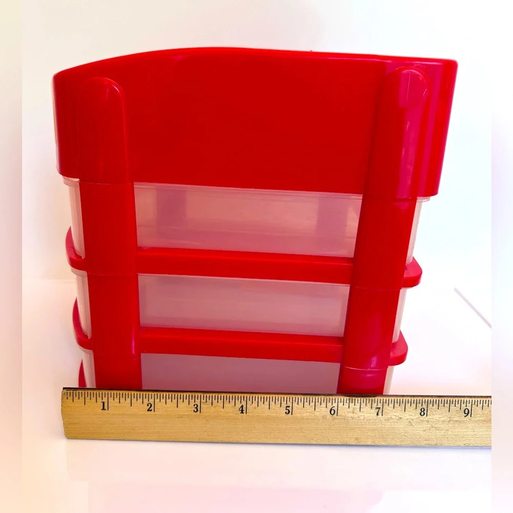 Vintage Three Drawer Desktop Organizer and Covered Compartment by Little Tikes.
